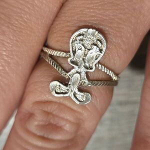 Vintage rare Tweety bird looney tunes sterling silver ring Size 8.5